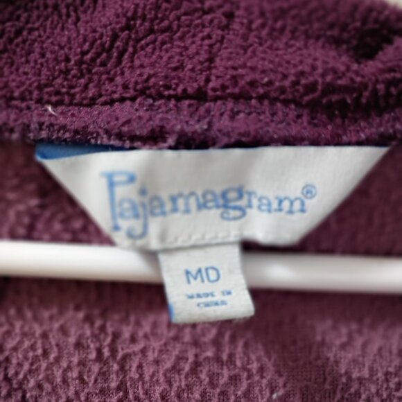 Pajamagram Plum Diamond Fleece Pullover Hoodie – Size M - Picture 2 of 3